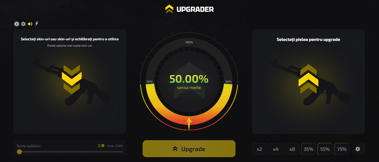 Interfața Upgrader.pro CS2